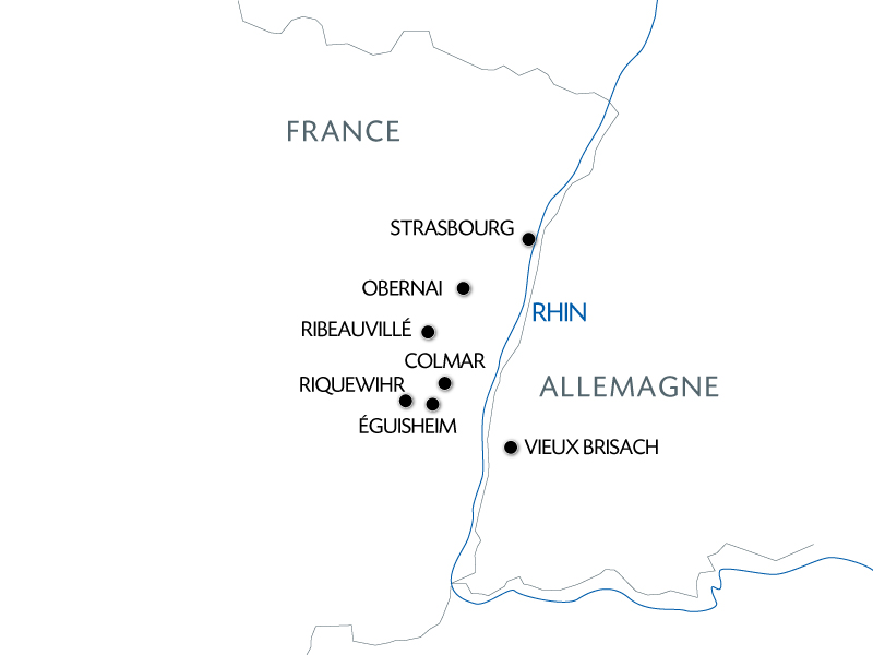 Carte fluviale du Rhin