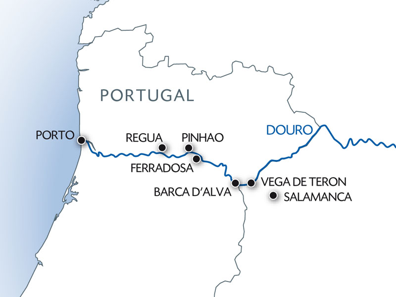 Douro Valley Portugal Map From Portugal To Spain: Porto, The Douro Valley (Portugal) And Salamanca  (Spain) | Croisieurope Cruises