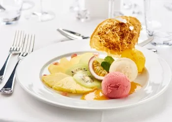 sorbet assortment with exotic fruits