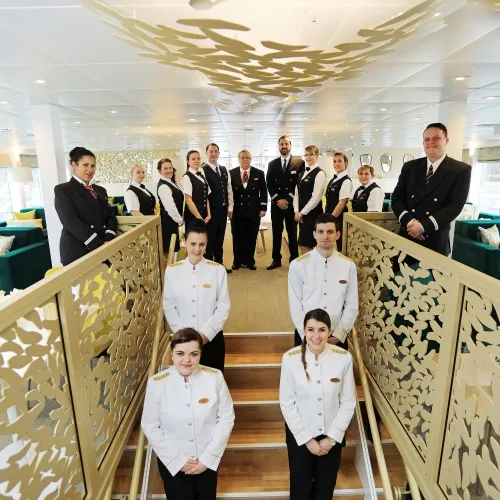 Crew members of the MS Elbe Princesse II