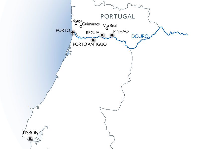 Porto Portugal map - Porto on map of Portugal (Southern Europe