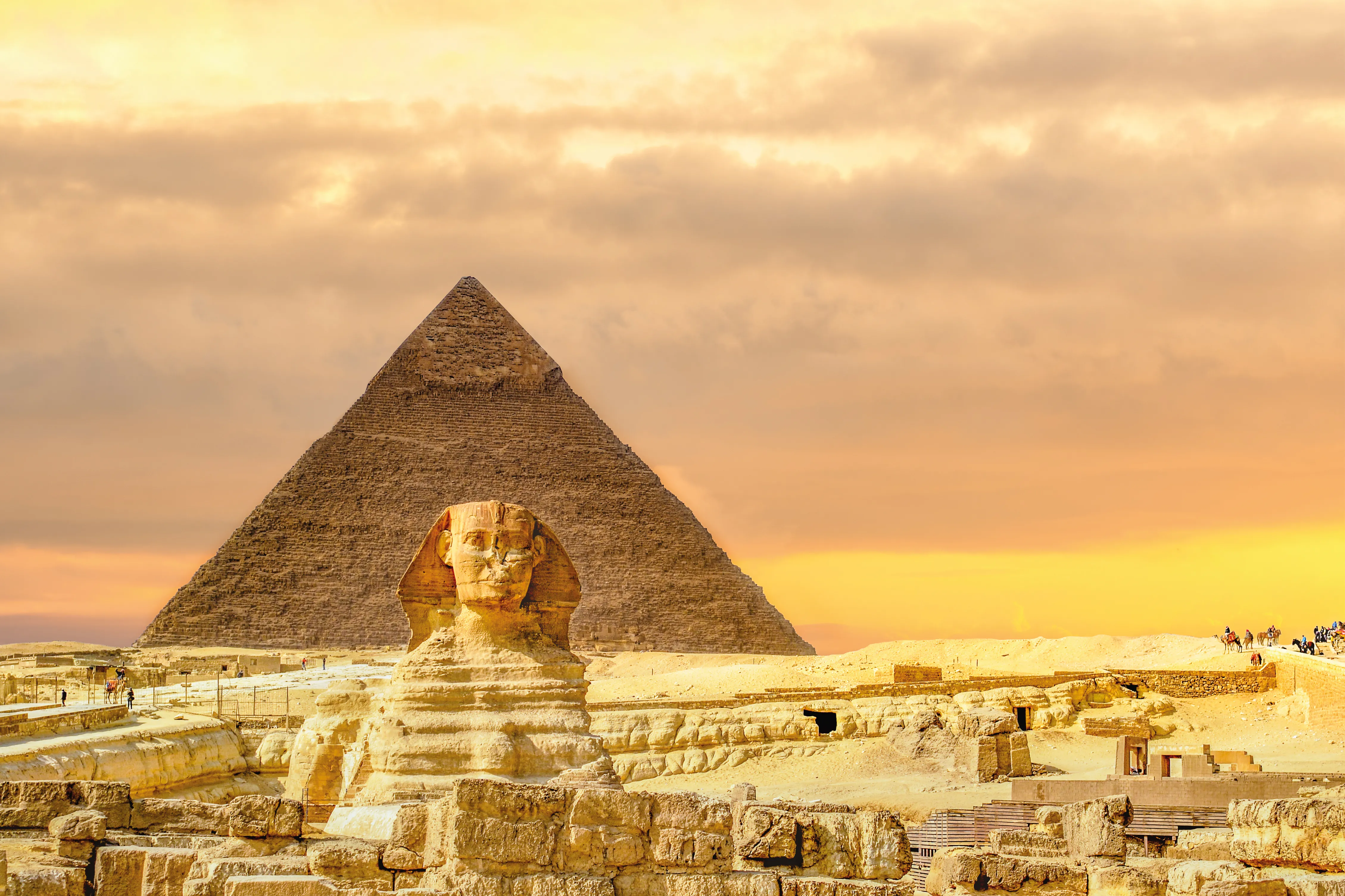 Le sphinx et la pyramide de Gizeh 