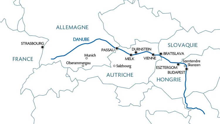 Carte fluviale du Danube - BUZ