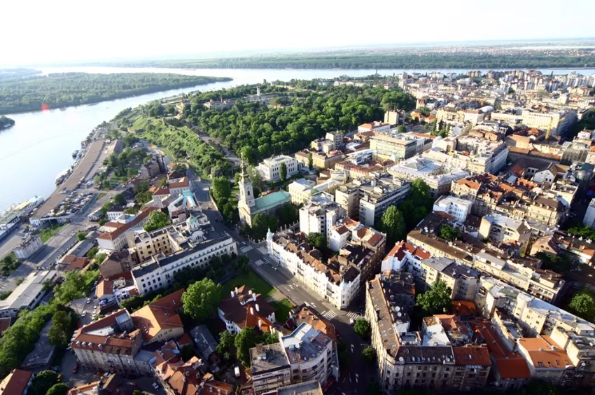 Vue aérienne sur Belgrade 