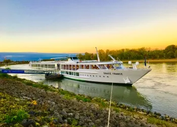 MS Douce France on the dock