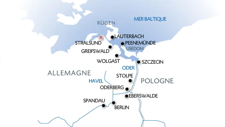 Carte fluviale de l'Oder