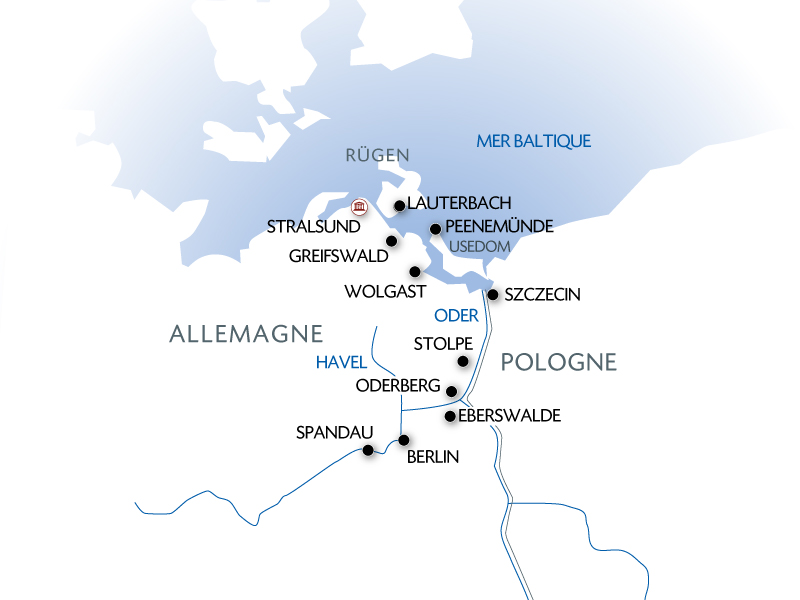 Carte fluviale de l'Oder