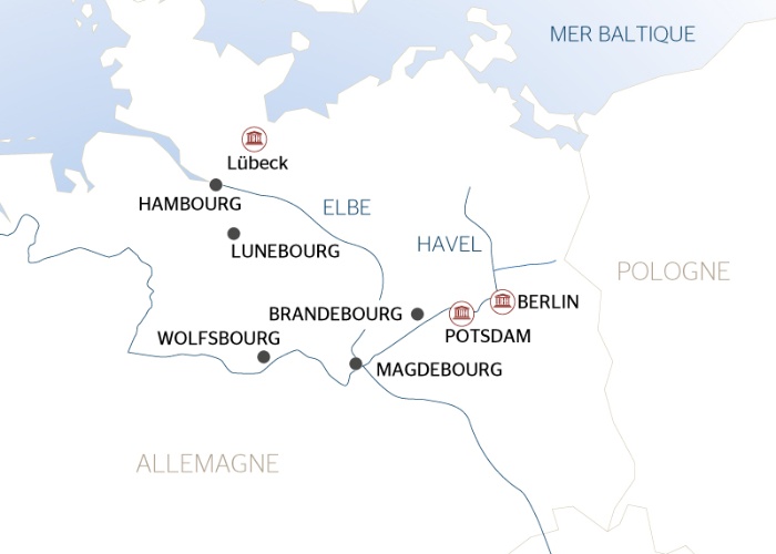 Carte fluviale de l'Elbe