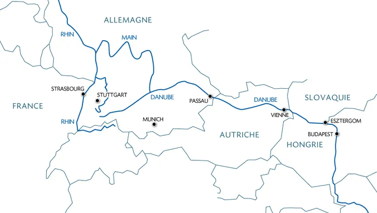 Carte fluviale du Danube - BUS