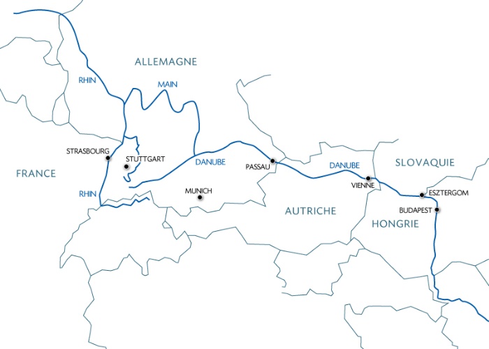 Carte fluviale du Danube - BUS