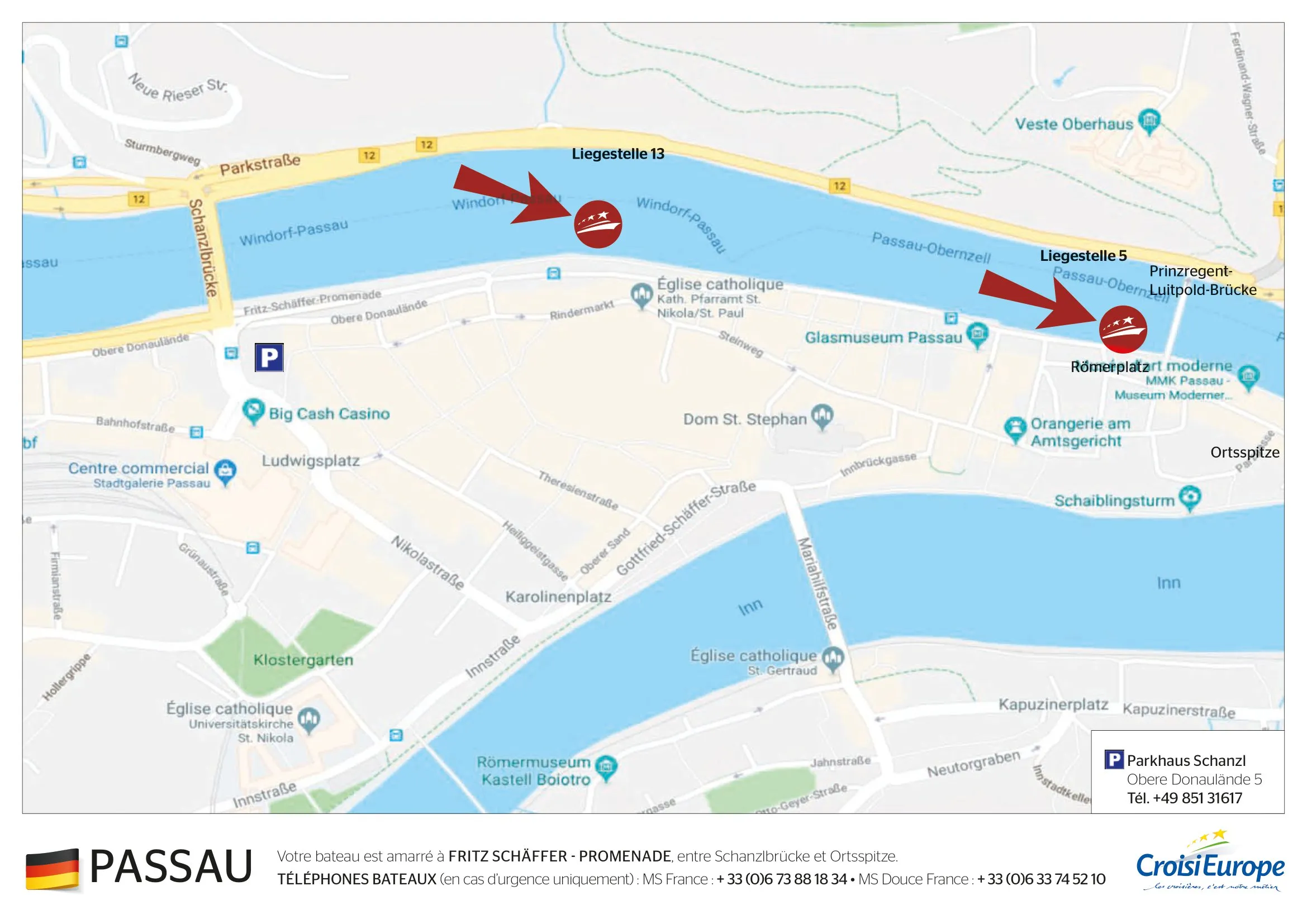 Plan d'embarquement Passau 