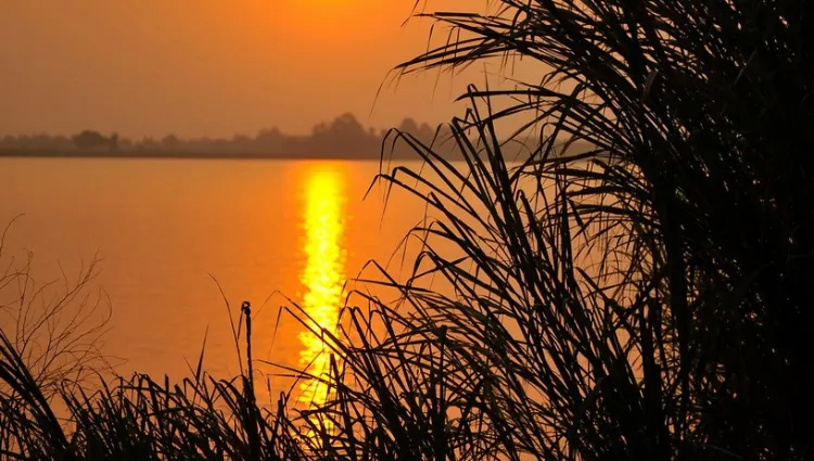 Coucher du soleil sur le Mékong 