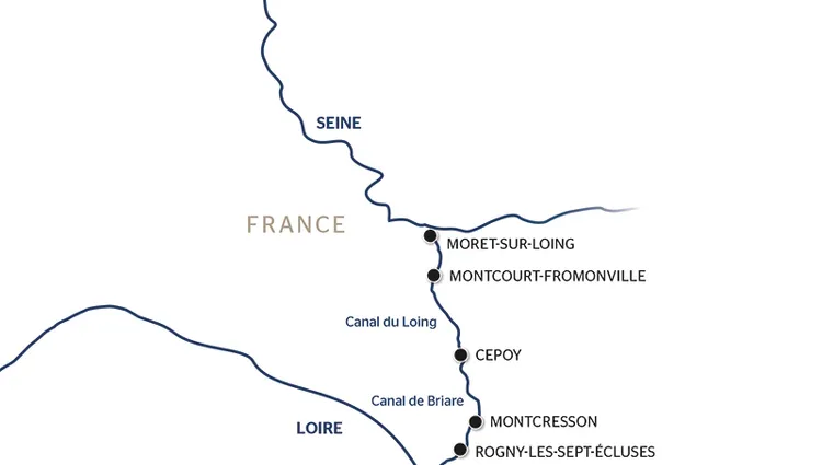 Carte du Loiret, de Briare à Paris - BVN