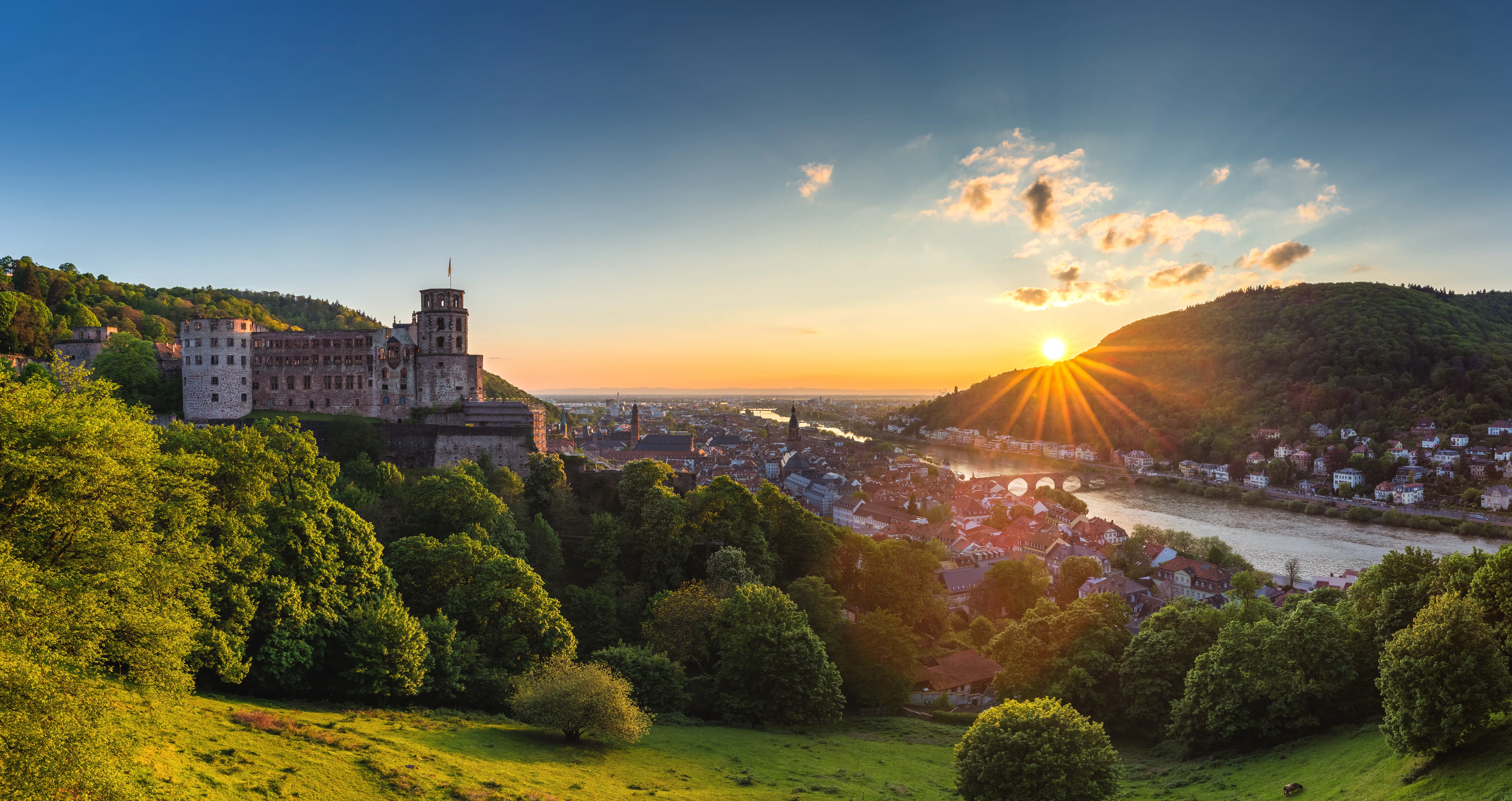 Coucher du soleil sur Heidelberg 