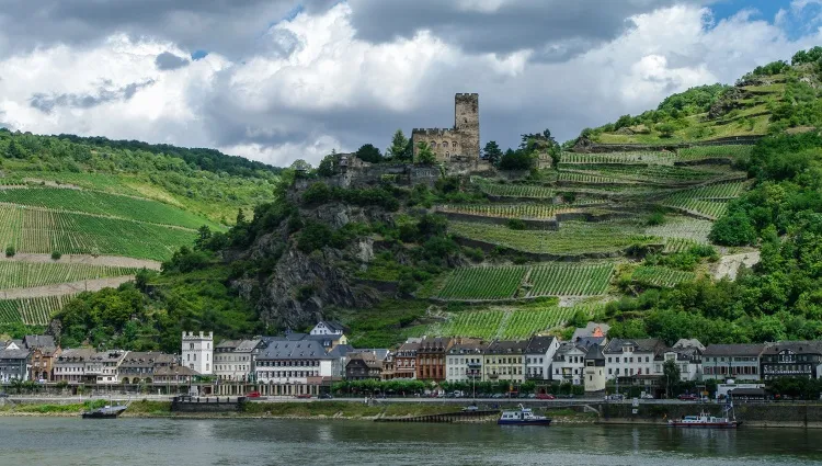 Rudesheim bordée par le Rhin 