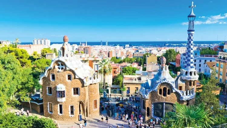 Vue en hauteur sur le parc Güell 