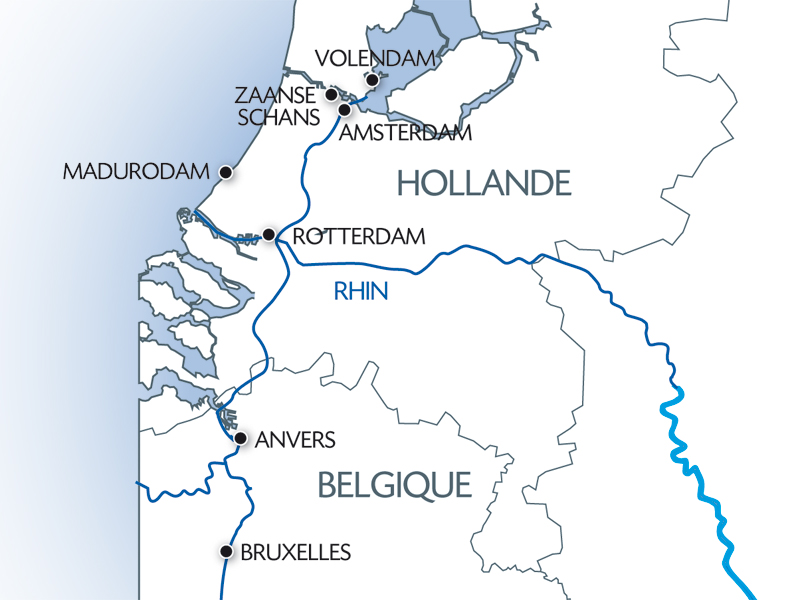 Carte fluviale du Rhin