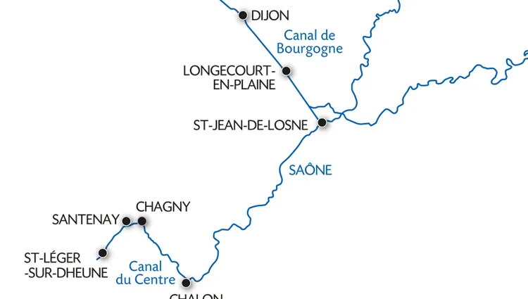 Carte du canal de la Saône - SLD