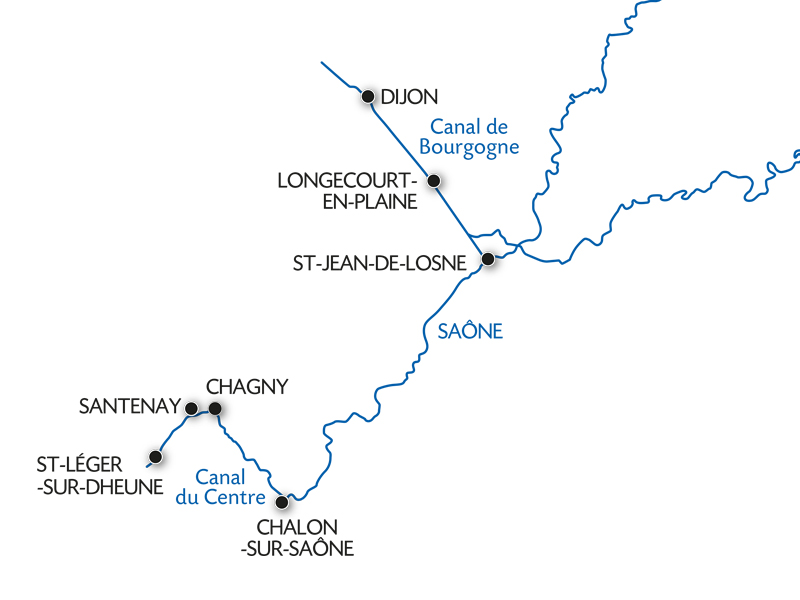 Carte du canal de la Saône - SLD