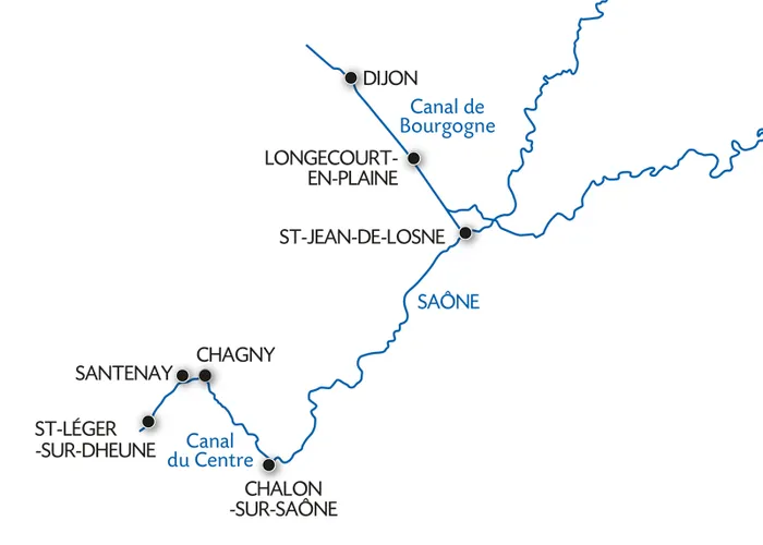 Carte du canal de la Saône - SLD
