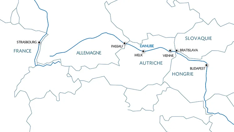Carte fluviale du Danube - PAZ