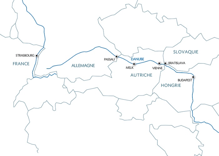 Carte fluviale du Danube - PAZ
