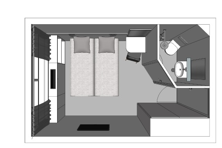 3D plan of a cabin of the Fernao de Magalhaes