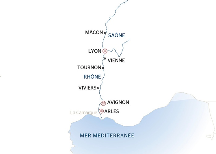 France - Rhône - Lyon - Sud Est et Provence - Arles - Avignon - Croisière de la Bourgogne à la Camargue: sur la Saône et le Rhône