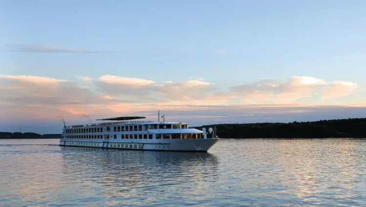 The MS Europe with sundown