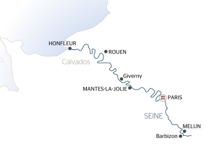 France - Ile de France - Melun - Paris - Normandie - Honfleur - Rouen - Croisière La Seine et les Peintres Impressionnistes - Paris/Honfleur