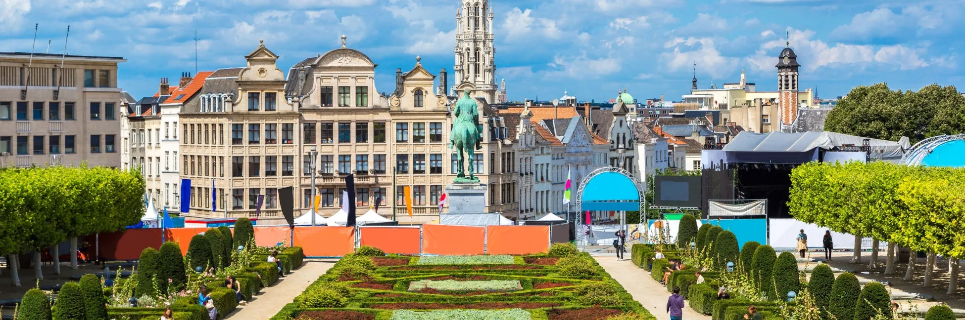 Le jardin fleurie du Mont des Arts à Bruxelles 