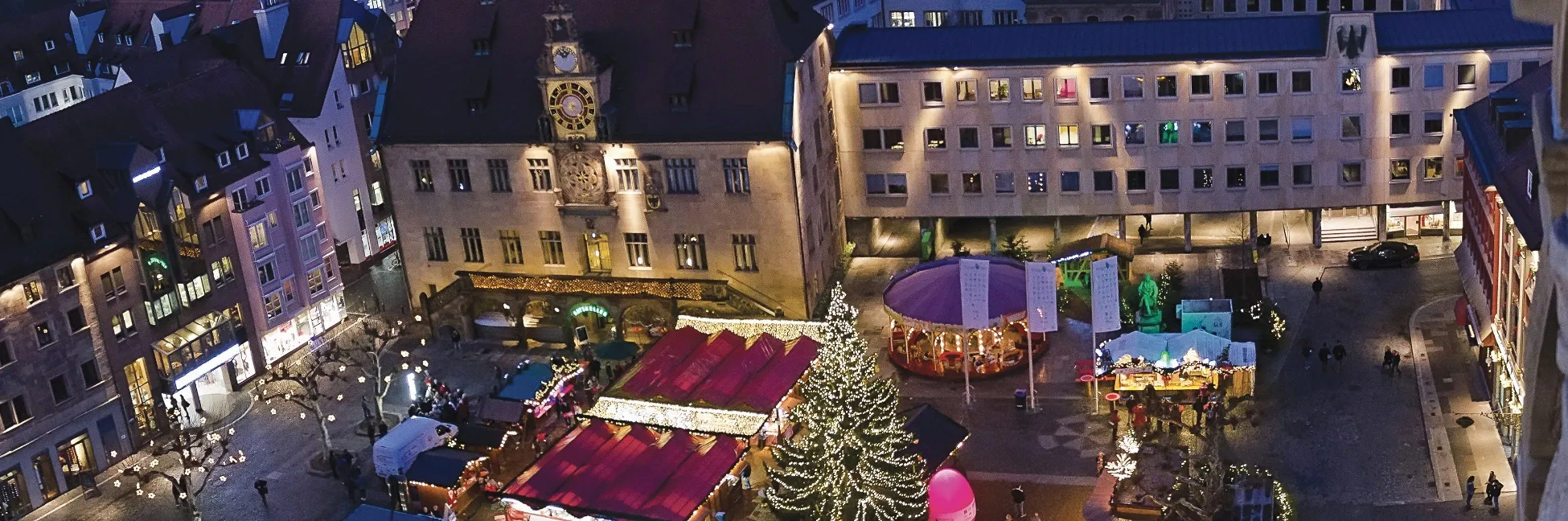 Vue du ciel du marché de Noël de Heilbronn