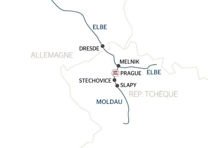 Carte fluviale du Moldau