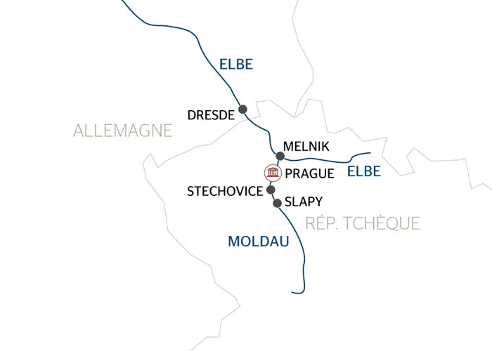 Carte fluviale du Moldau