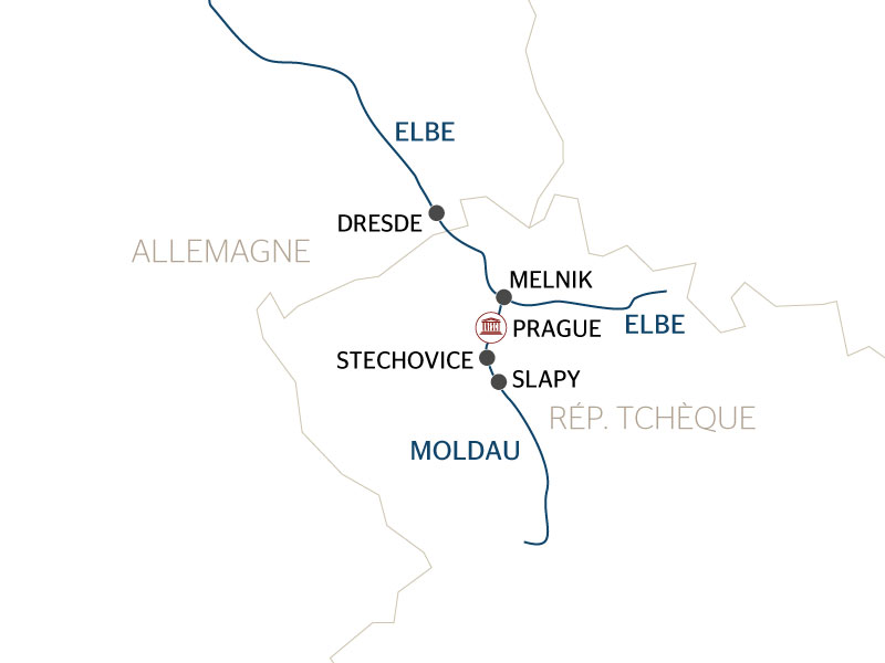 Carte fluviale du Moldau