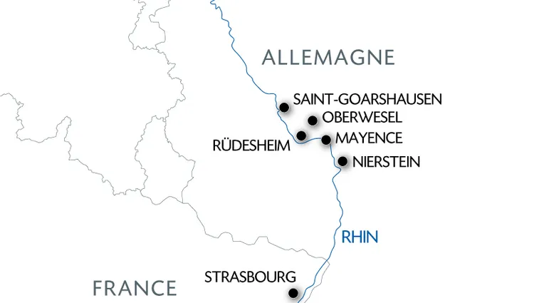 Carte fluviale du Rhin - FES