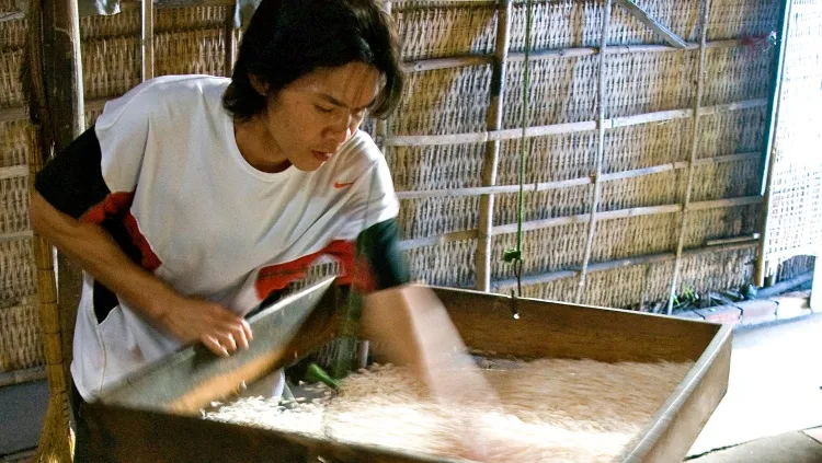 Fabrication de gâteaux de riz  