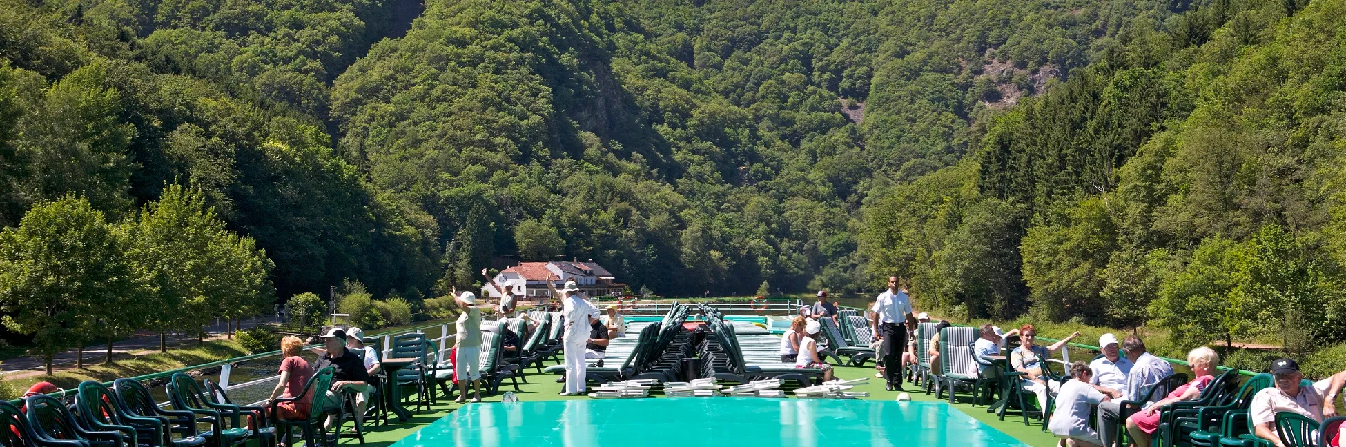 Sur le pont soleil du bateau CroisiEurope 