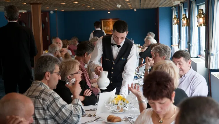 Breakfast on board a ship