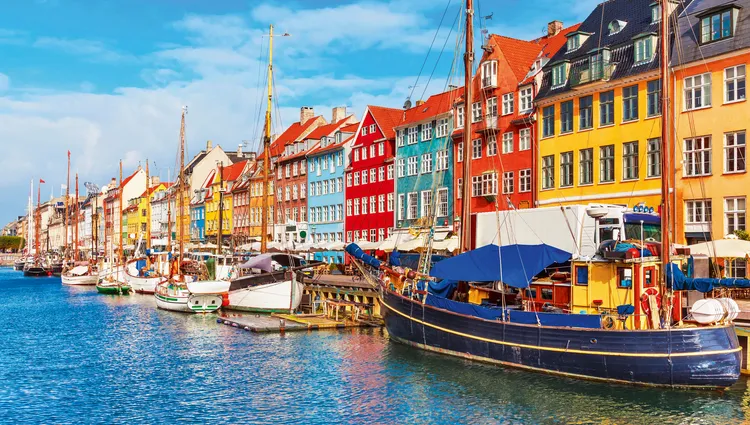 Maisons colorées au bord de l'Elbe à Copenhague 
