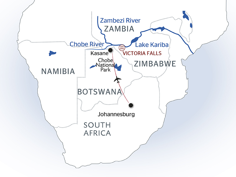 Southern Africa In 9 Days Lake Kariba Chobe National Park   Map Distant Zambezi River 11a Lcpp