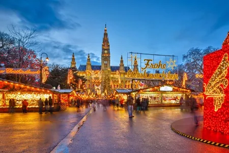 Vignette Vienne à noël de nuit 