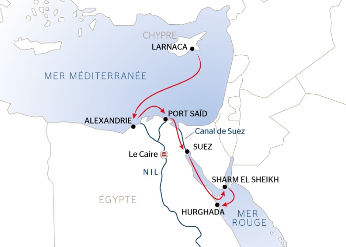 Carte Maritime Mer Méditerranée / Mer Rouge - LHG 