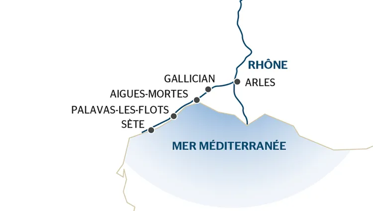 Carte du canal du Rhône - SVA 