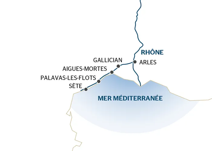 Carte du canal du Rhône - SVA 