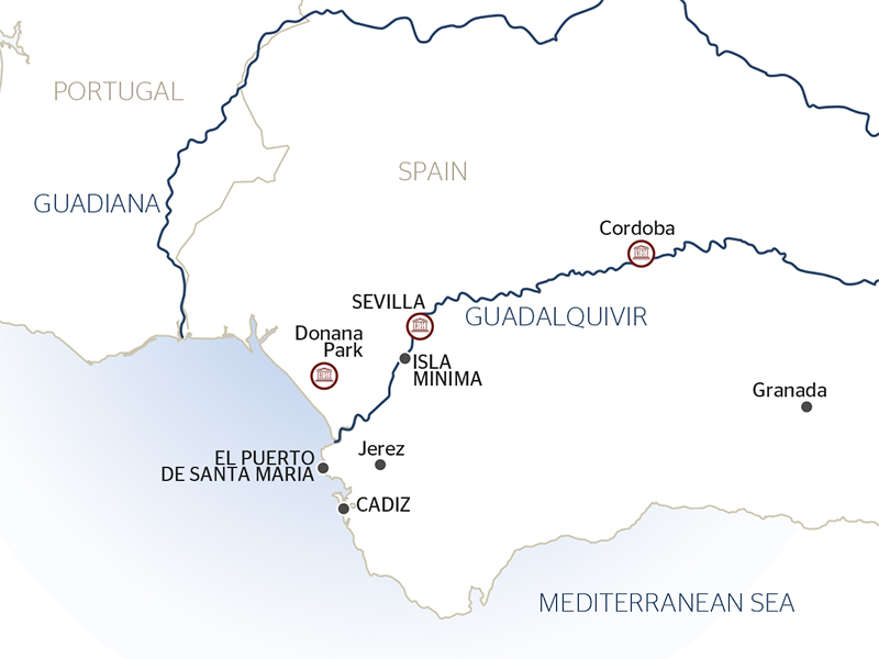 tourhub | CroisiEurope Cruises | Andalusia: Tradition, Gastronomy and Flamenco (port-to-port cruise) | Tour Map