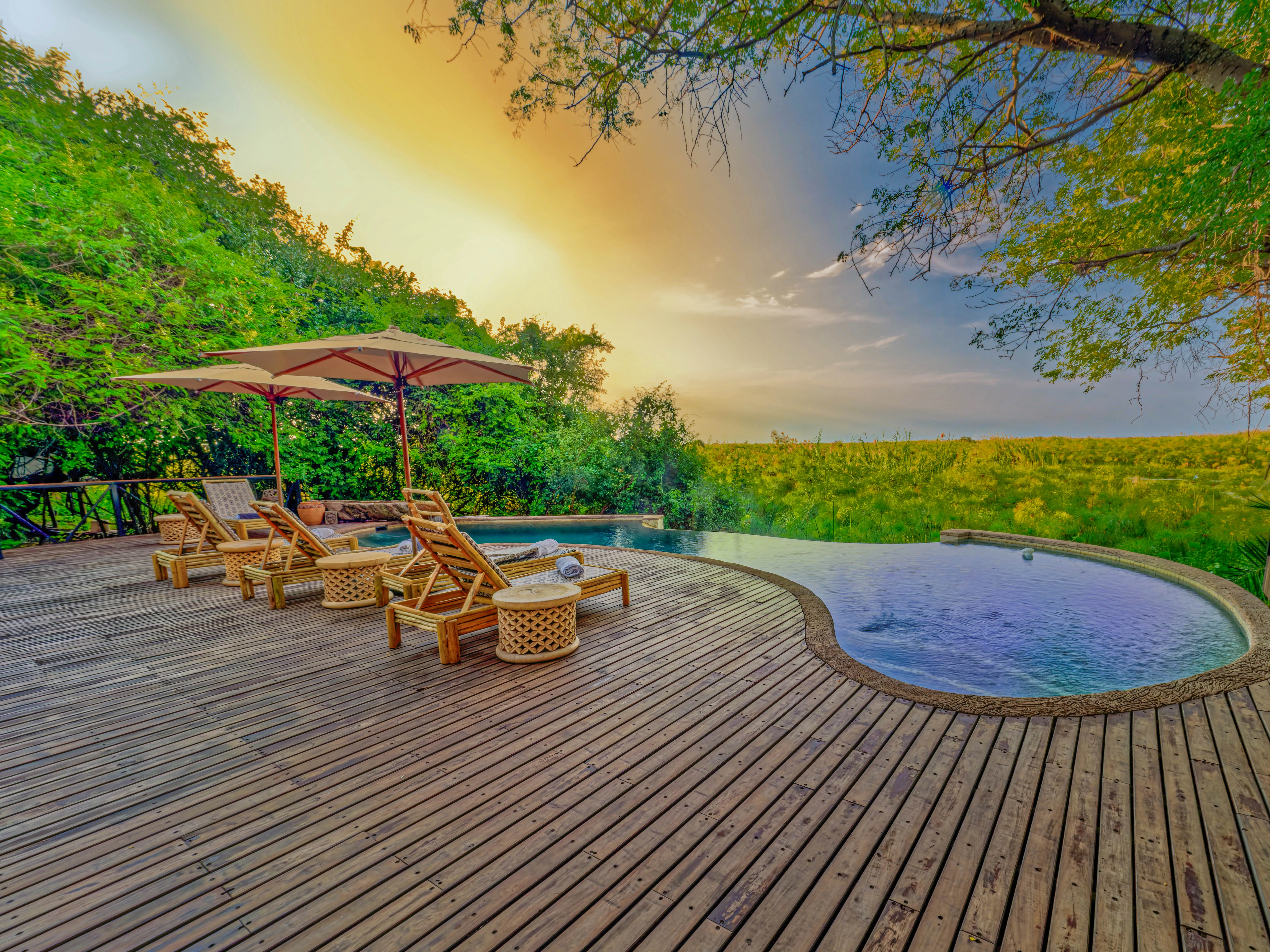 La terrasse et piscine du Lodge Kaza 