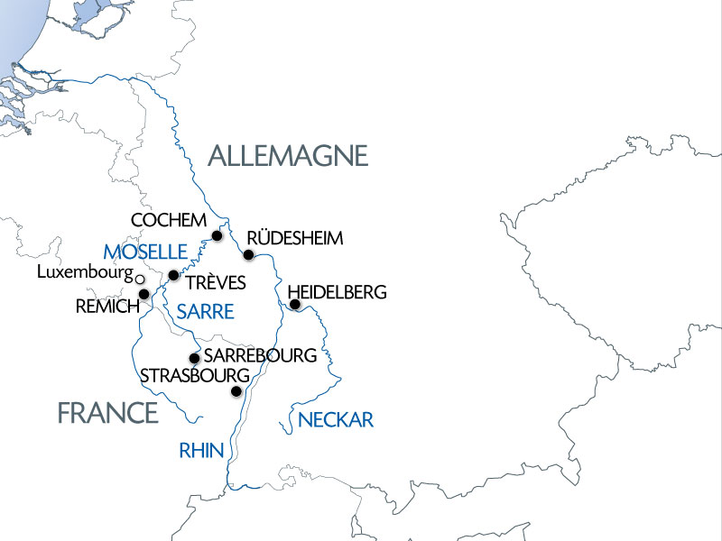 4 fleuves : Les vallées du Neckar, du Rhin romantique, de la Moselle et ...