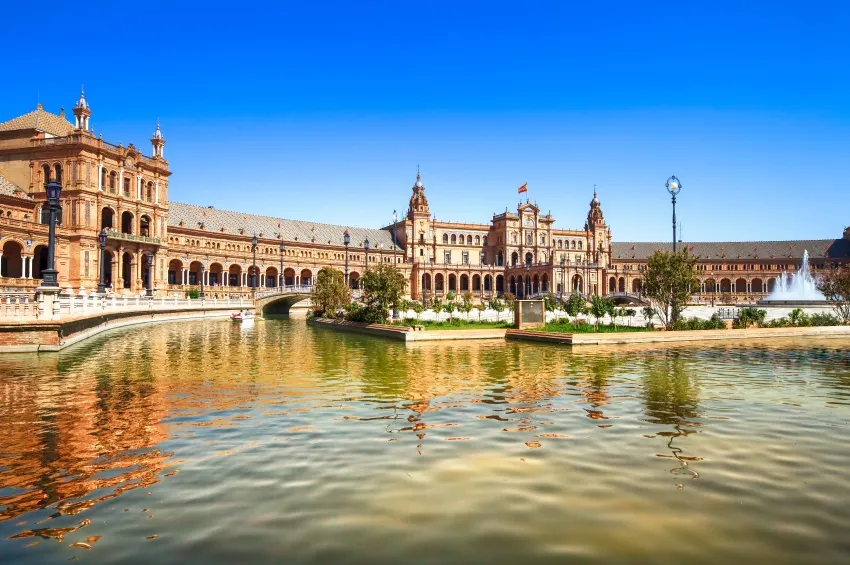 Vue sur la Plaza de España à Séville 