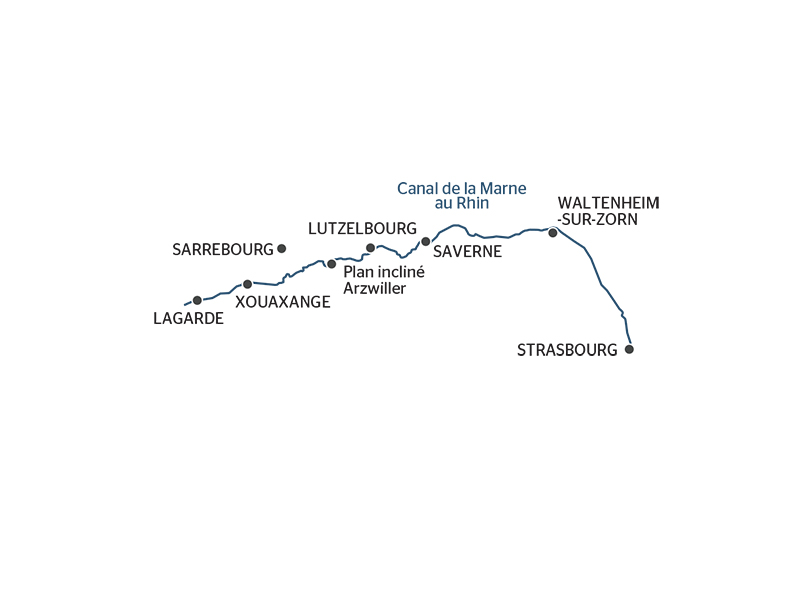 Carte du canal de la Marne au Rhin - XOS